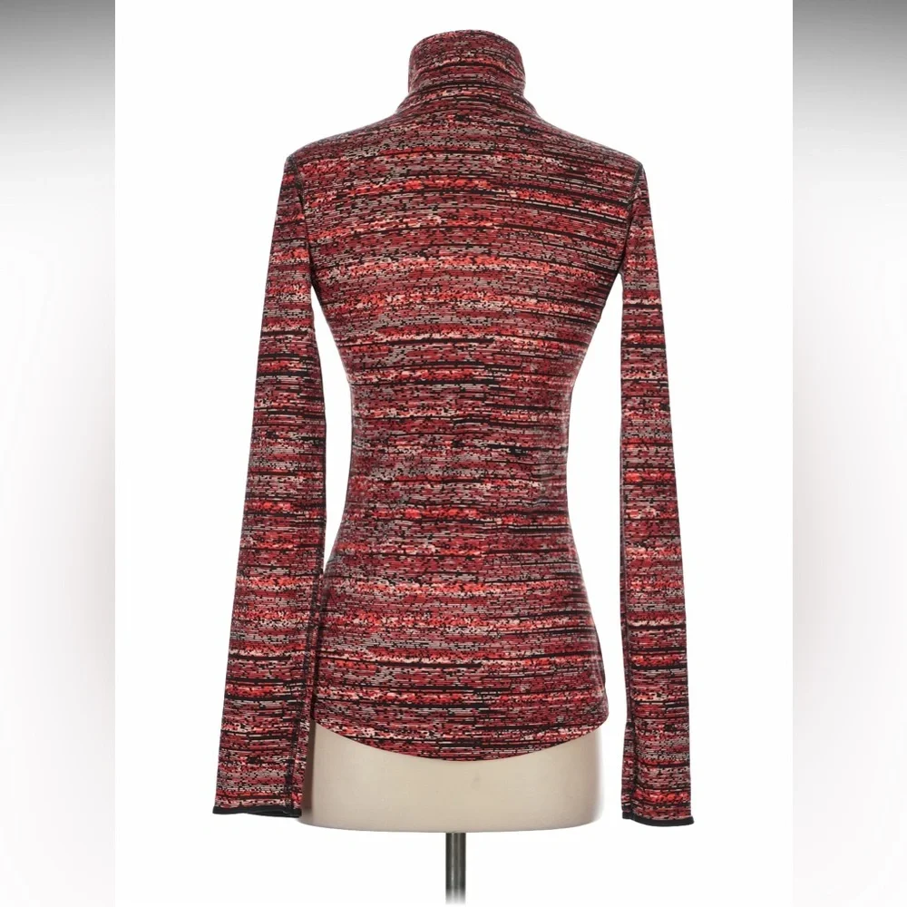 Nike Pro Women's Sz Small Half Zip Sweatshirt Red Black Pink Geometric Hyperwarm